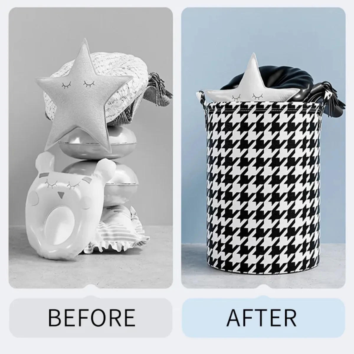 Description Picture 6 of itemFoldable Round Dirty Clothes Laundry Basket Children Toys Household Storage Bag Dormitory Waterproof Large Capacity Organizers