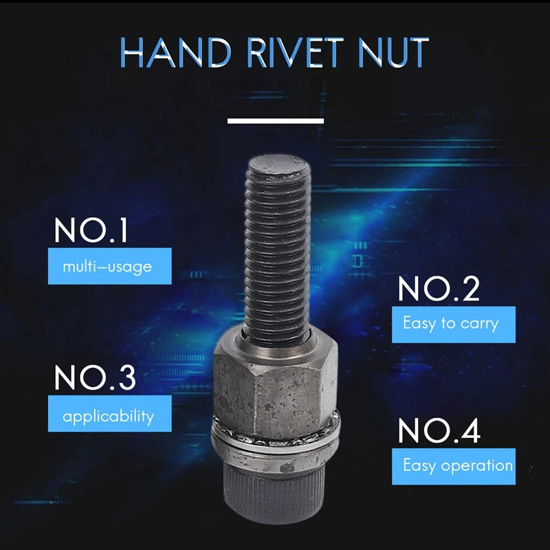 Description Picture 4 of item6Pcs Hand Rivet Nut Head Nuts Simple Installation Manual Riveter Rivnut Tool Accessory For Nuts M3 M4 M5 M6 M8 M10