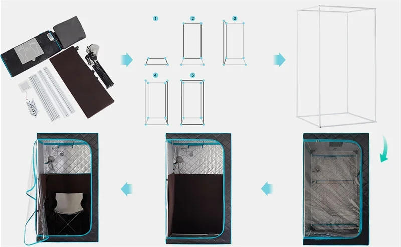 Description Picture 3 of itemPortable Far Infrared Sauna with FAR Infrared Carbon Panels Home Spa Detox Body Therapy  Sweat Steaming 사우나