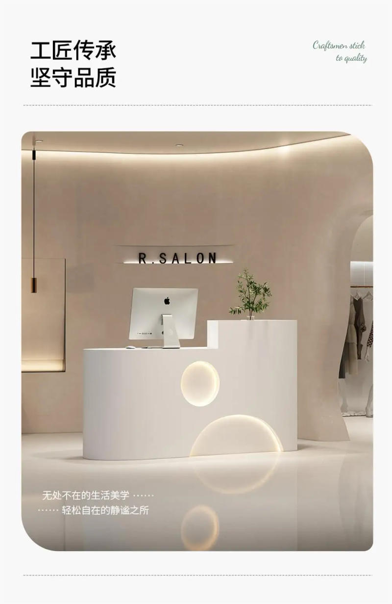 Description Picture 5 of itemWhite Podium Reception Desks Office Conference Advisory Reception Desks Commercial Display Shelf Mostrador Home Furniture