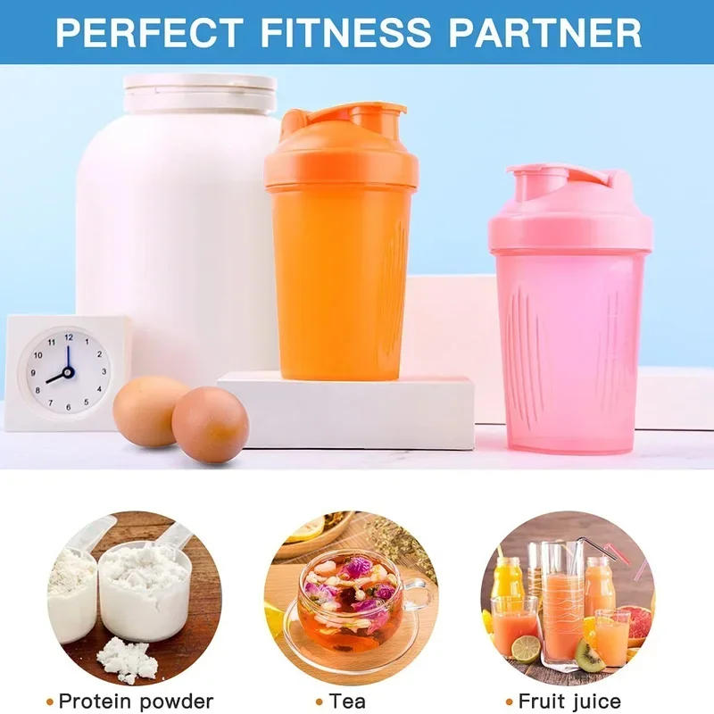 Description Picture 6 of item400ML Portable Protein Powder Shaker Bottle Leak Proof Water Bottle for Gym Fitness Training Sport Shaker Mixing Cup with Scale