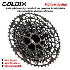 GOLDIX Ultralight Bicycle Cassette Freewheel Carbon Steel Material 9/10/11/12/13 Speed HG Structure Sprocket for Mountain Bike