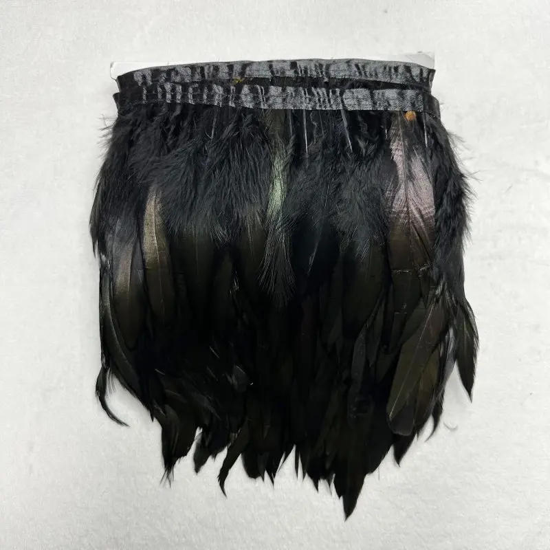 Description Picture 4 of itemWholesale Rooster Tail Feather Trims Fringe 10yards/lots Brown Black 5-6inch for Clothes Dress Craft Costume Accessories Hats