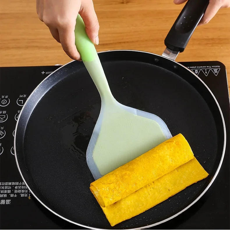 Description Picture 4 of itemSilicone Pancake Turner Non-stick Fried Egg Turner Beef Meat Pizza Clips Food Grade Spatula BBQ Tools Kitchen Cooking Utensils