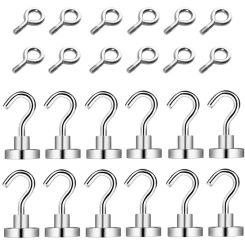 Hooks Ring Hooks Pack of 24 No Drilling Magnets with Hooks Hook for Kitchen Bathroom Garage