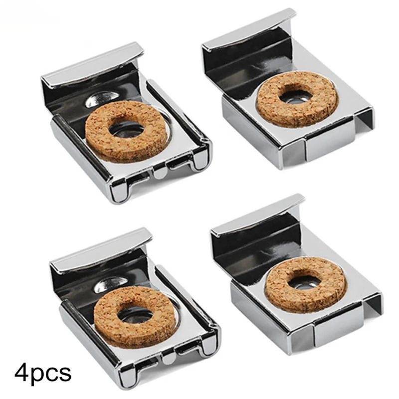 Description Picture 2 of item4pcs Glass Clamp Zinc Alloy Frameless Bathroom Mirror Glass Wall Mounting Fixing Kit Hardware With Skid-proof Silicon Pad