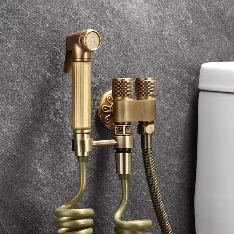 Description Picture 3 of itemAntique Bronze Toilet bidet sprayer set Brass Double Use Bidets faucet Bathroom sprayer shower bidet  High Pressure gun