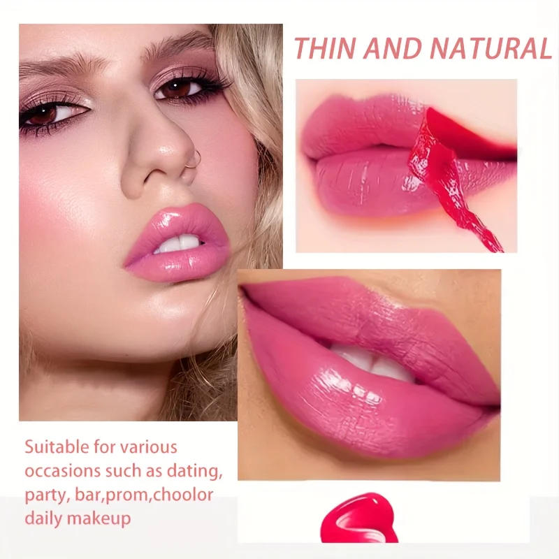 Description Picture 4 of itemQICY Tattoo Lip Gloss Peel-Off Long-Lasting Moisturizing Liquid Lipstick with Waterproof Non-stick Cup Glossy Finish Nourishing