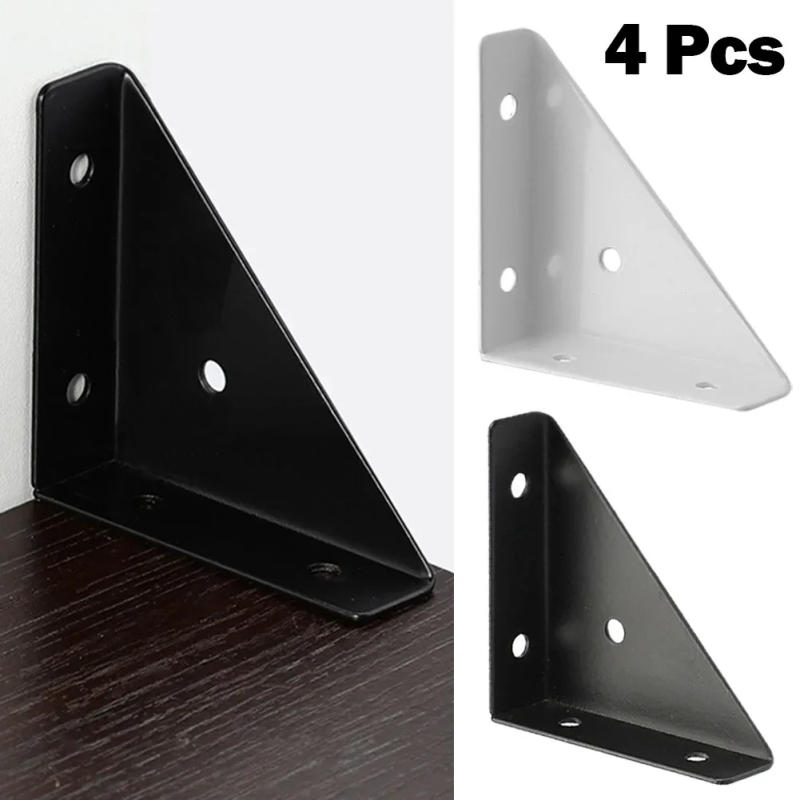 Description Picture 3 of item4PCS Heavy Iron Corner Brackets Right Angle Corner Brackets Angle Connector Shelf Support Furniture Hardware Accessories