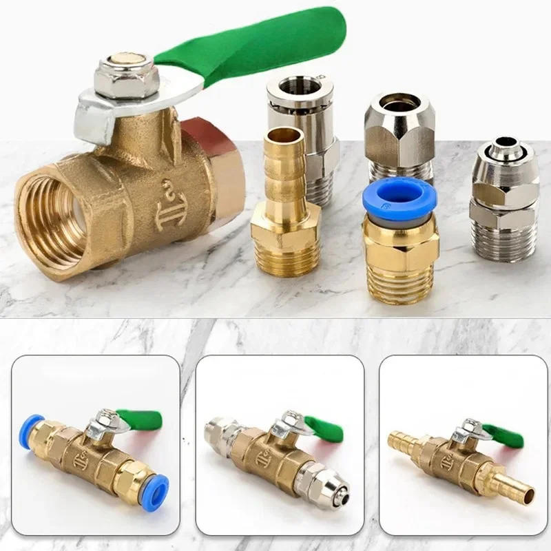 Description Picture 6 of itemBrass Mini Ball Valve Air Compressor Water Gas Oil Shut Off Valve 1/8" 1/4" 3/8" 1/2" BSP Threaded Male To Female
