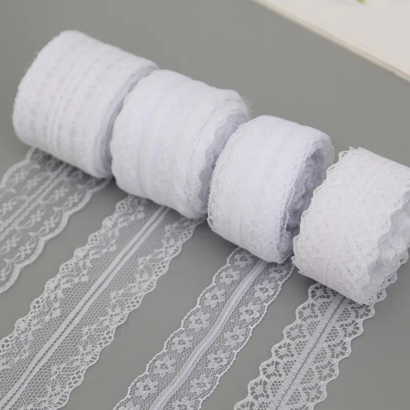 Description Picture 2 of item10Meters/Roll 3-4.5cm White Lace Ribbon Home Handmade Crafts Material Hollow Out Floral Lace Tape DIY Apparel Sewing & Fabric