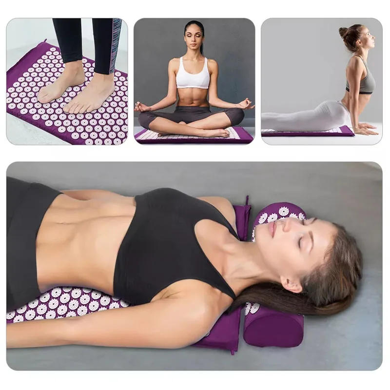 Description Picture 3 of itemAnti-Stress Acupressure Yoga Mat Foot Shakti Mat Mat Massage Applicator Spike Back Massage Cushion Accupressure Mat
