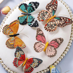 Beginner Butterfly Embroidery Kits With Hoop Diy Hand Brooch Embroidery Kit Sewing Handmade Needlework Cross-stitch Set Decor
