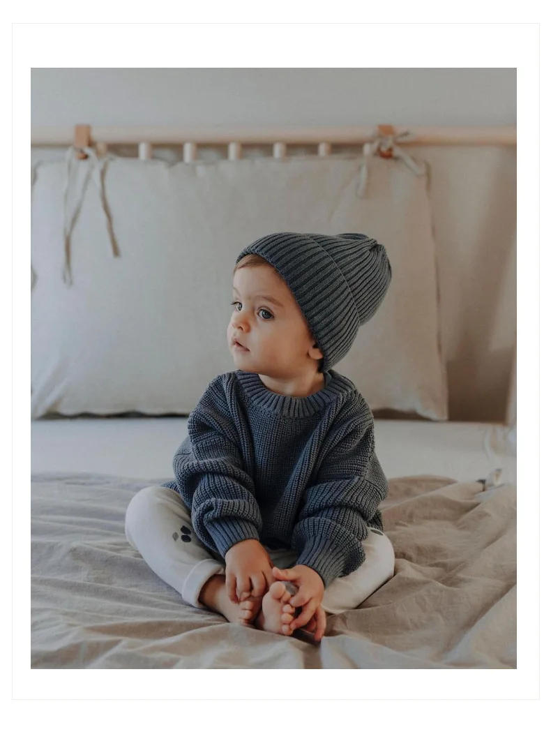 Description Picture 3 of item0-6T Newborn Baby Sweater Kid Boy Girl Winter Clothes Warm Thick Knit Pullover Top Infant Long Sleeve Basic Knitwear Outfit