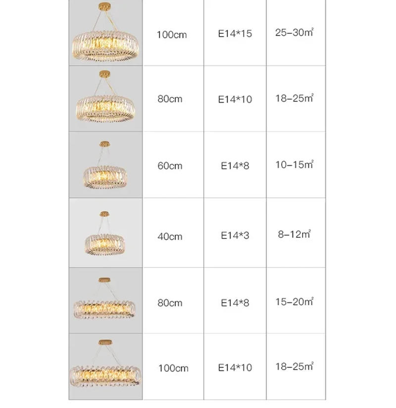 Description Picture 6 of itemModern Living Room LED Chandelier Dining Room Bedroom Luxury Crystal Lamp Villa Interior Lighting Home Decoration Ring Lamps