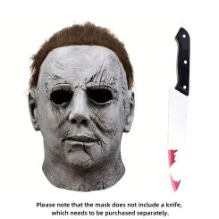 New Major Michael Myers Masks Halloween Men's Latex Christmas Mask Gray White Face Head Cover Cosplay Mask Dress Up Party Mask