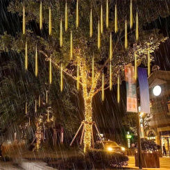 1 Pack Solar LED Meteor Shower String Lights Street Garland Holiday Lamp Decoration, Wedding, Christmas Party Outdoor Decoration