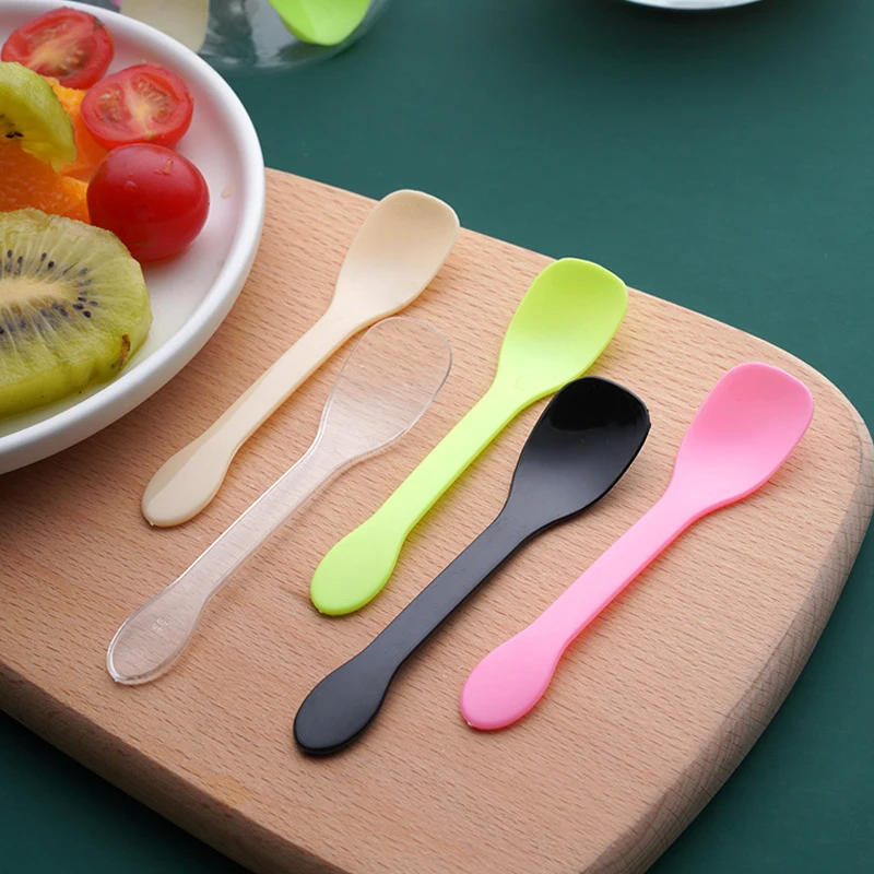 Description Picture 6 of item100Pcs Mini Plastic Spoons Flatware Spoons For Jelly Ice Cream Dessert Appetizer Plastic Spoon For Party Supplies