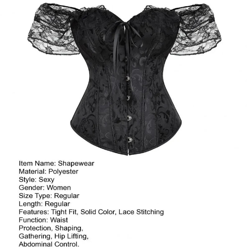 Description Picture 4 of itemPersonalized Figure Shaper Floral Lace Off Shoulder Corset Bodyshaper Top with Adjustable Buckles Women's Waist Trainer for A