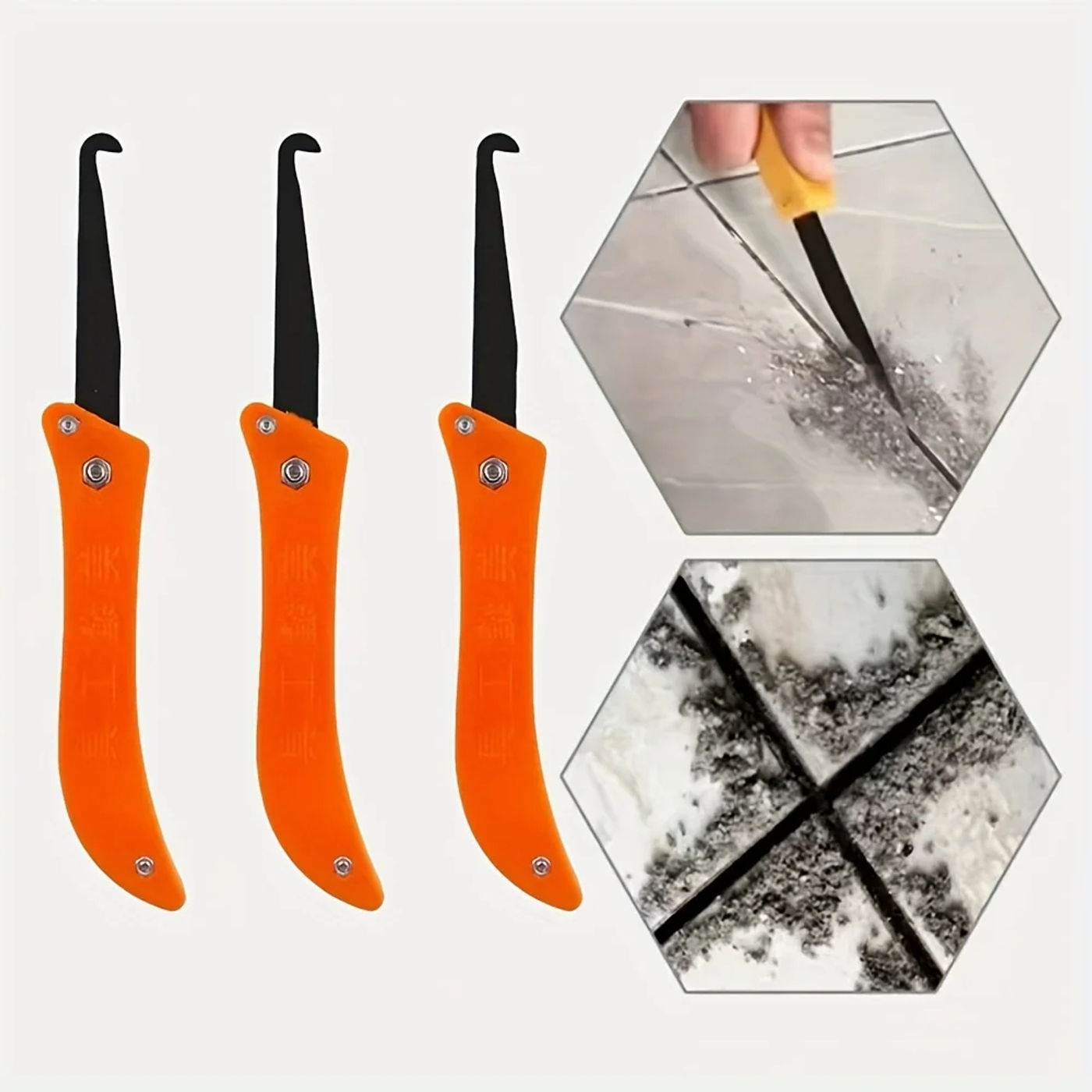 Description Picture 6 of itemProfessional Gap Hook Knife Tile Repair Tool Old Mortar Cleaning Dust Removal Steel Construction Hand Tools