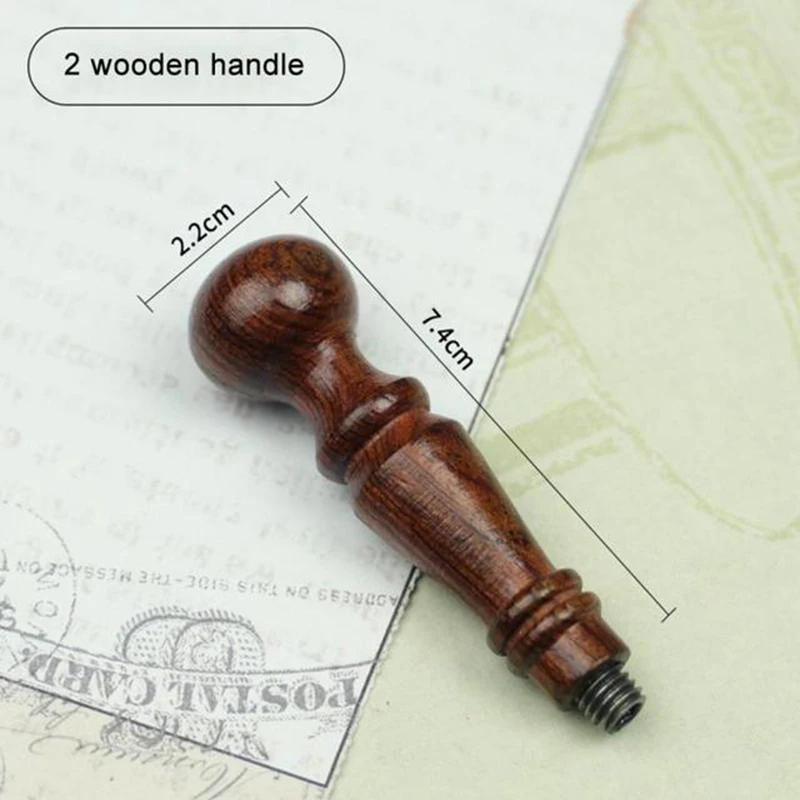 Description Picture 3 of itemNew Replacement DIY Sealing Wax Crafts Accessories Supplies Vintage Sealing Wax Stamp Handle Detachable Stamp Head Wooden Handle