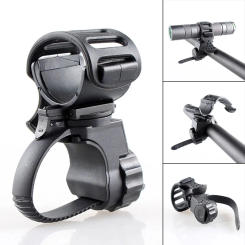 Bicycle Handlebar Light Bracket 360 Degree Rotatable Bike Lamp Holder LED Flashlight Plastic Clip Cycling Headlight Pump Stand