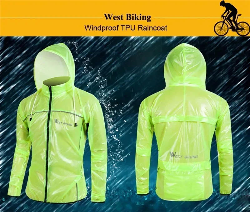 Description Picture 6 of itemWEST BIKING Waterproof MTB Mountain Bike Raincoat Men Women Cycling Clothing Windbreaker Rain Jacket Bicycle Jerseys