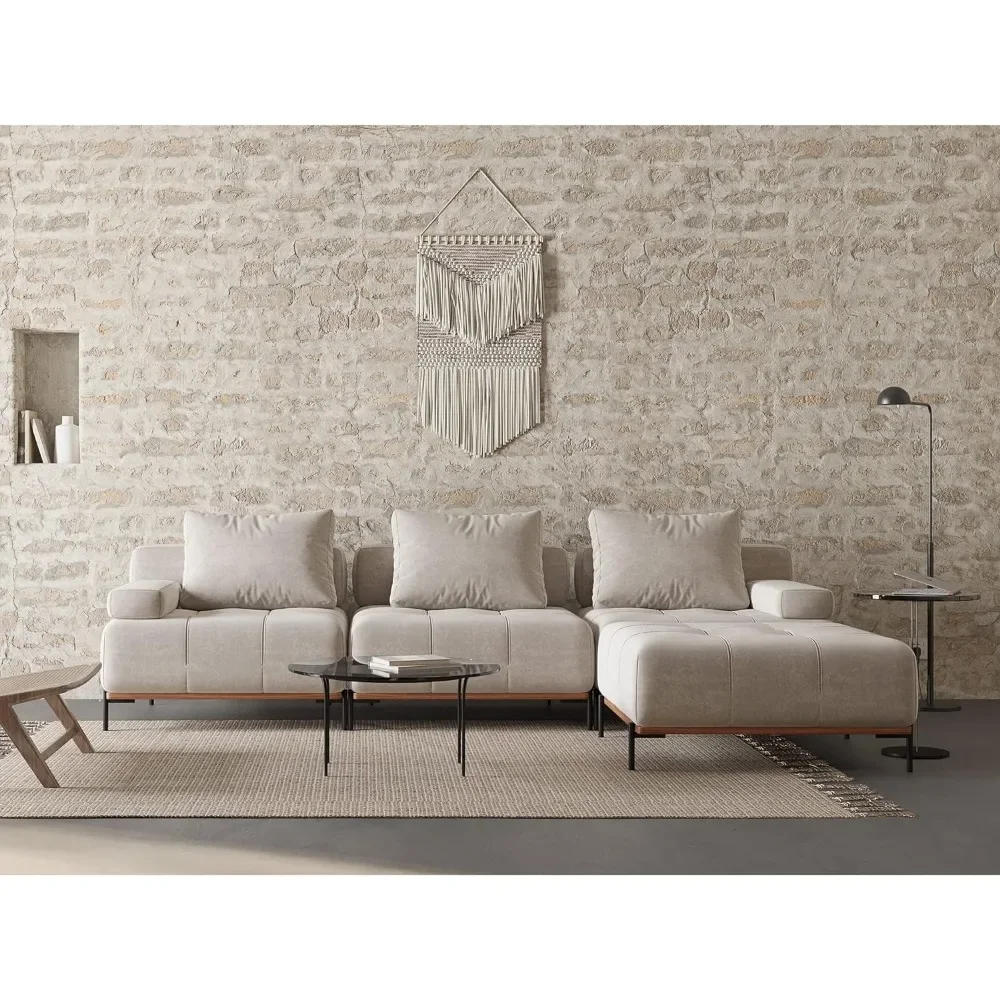 Description Picture 3 of itemChair Mid-Century Modern Minimalist Free Combination U/L Shaped Reversible Couch for Living Room Furniture Home