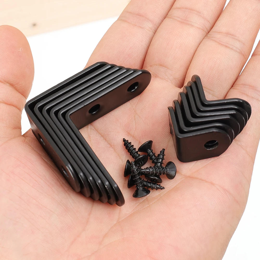 Description Picture 6 of item10/30pcs L-shaped Corner Bracket Universal Furniture Corner Connector Heavy Duty Angle Shelf Joint Fastener Brackets With Screws