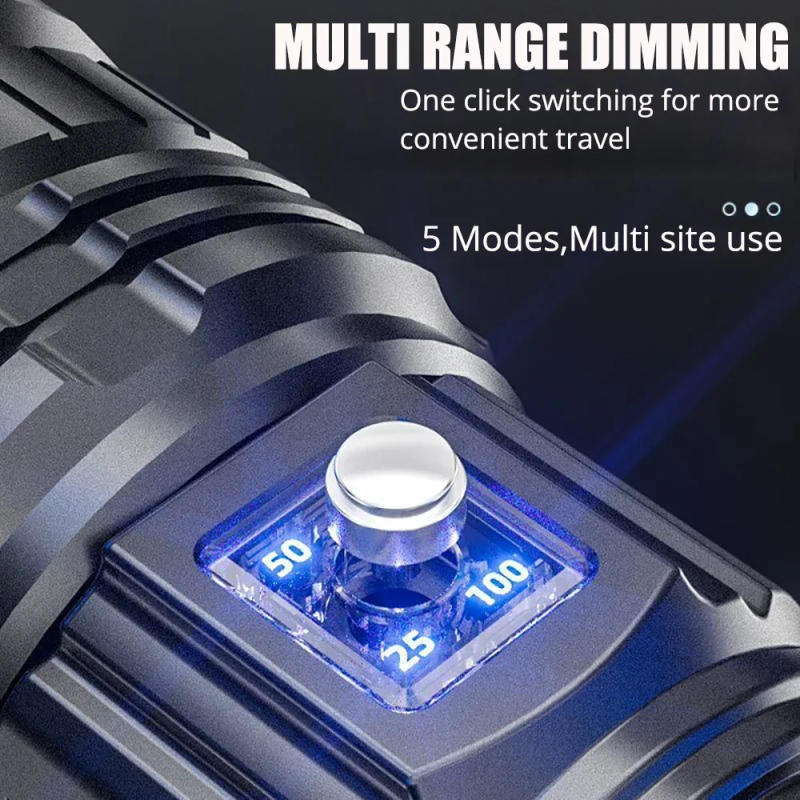 Description Picture 6 of item15000mah Built-in Battery 1000W Most Powerful Led Flashlights Tactical Flash Light Emergency Spotlights 4km Holiday Gifts