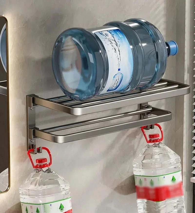 Description Picture 5 of itemToilet towel rack without punching holes bathroom storage rack wall mounted light luxury bath towel rod toilet hanging rack