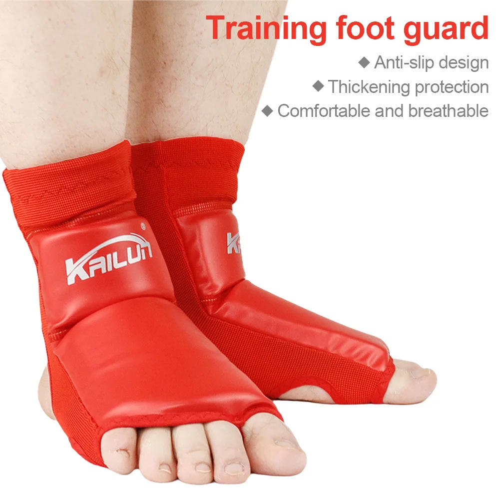 Description Picture 3 of itemPU Leather MMA Boxing Muay Thai Foot Insteps Guards Feet Protector Martial Arts Wushu Sanda Training Protective Gear