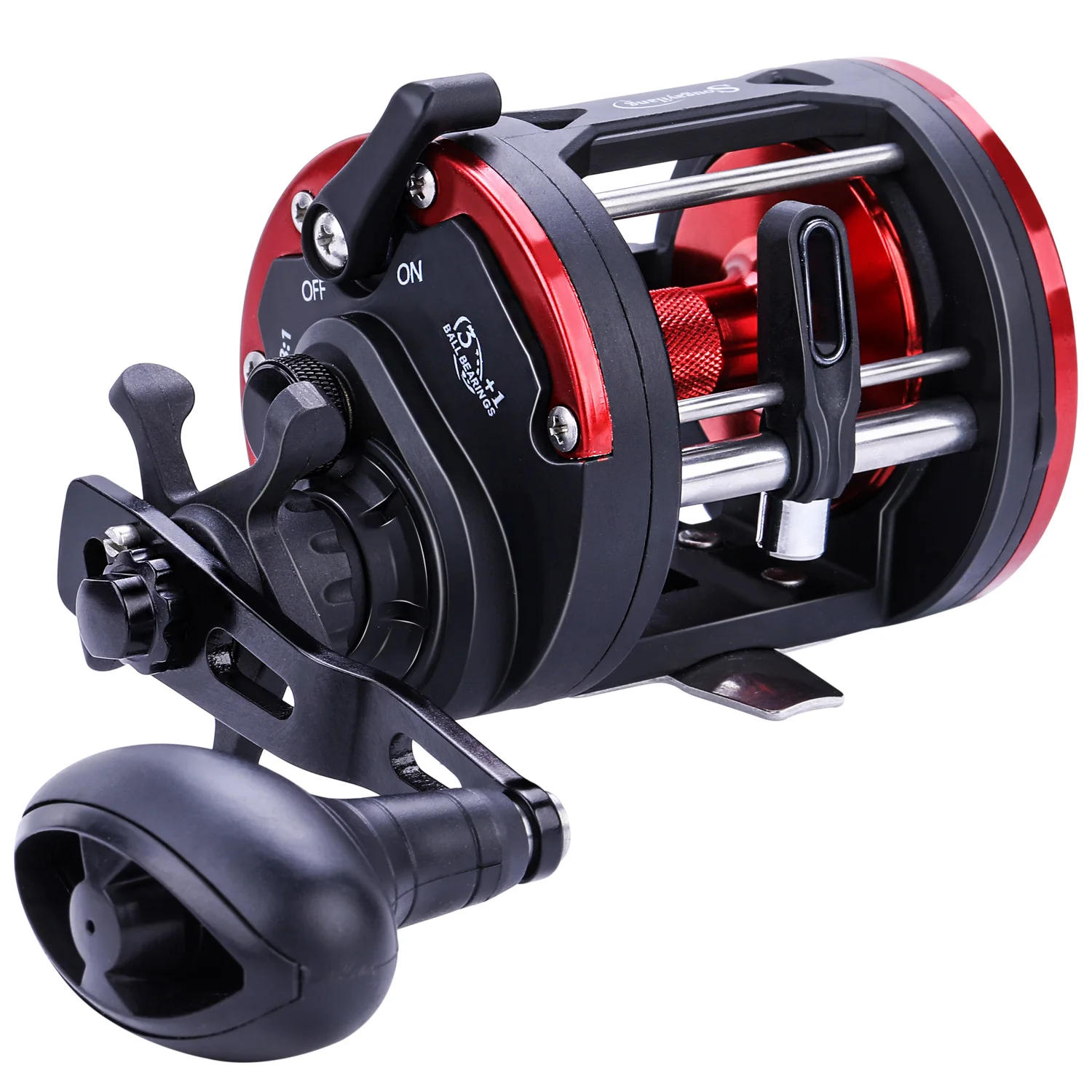 Description Picture 3 of itemSougayilang Trolling Fishing Reels Aluminum Alloy Spool Saltwater Drum Fishing Reel 3+1BB 3.8:1 Max Drag 25kg Fishing Tool Pesca