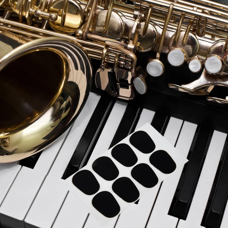 Description Picture 5 of item64 Pcs Saxophone Tooth Pad Guitar Accessories Clarinet Alto Mouthpiece Oval Cushions Stickers Rubber Adhesive