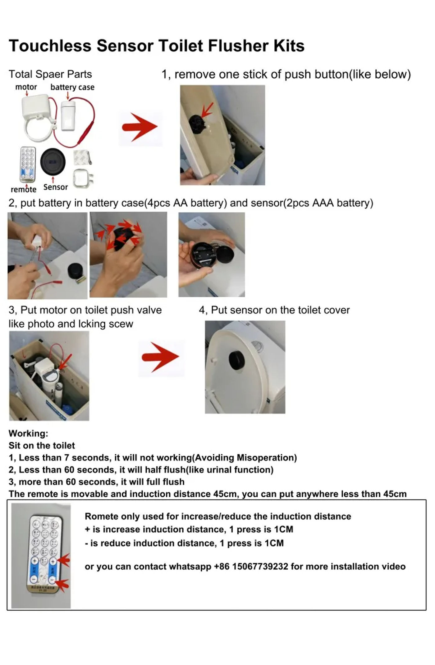Description Picture 6 of itemBathroom Accessories Toilet Seat Cover Wireless Smart Lavatory Push Button Automatic Flush Sensor Bidet Home Appliances