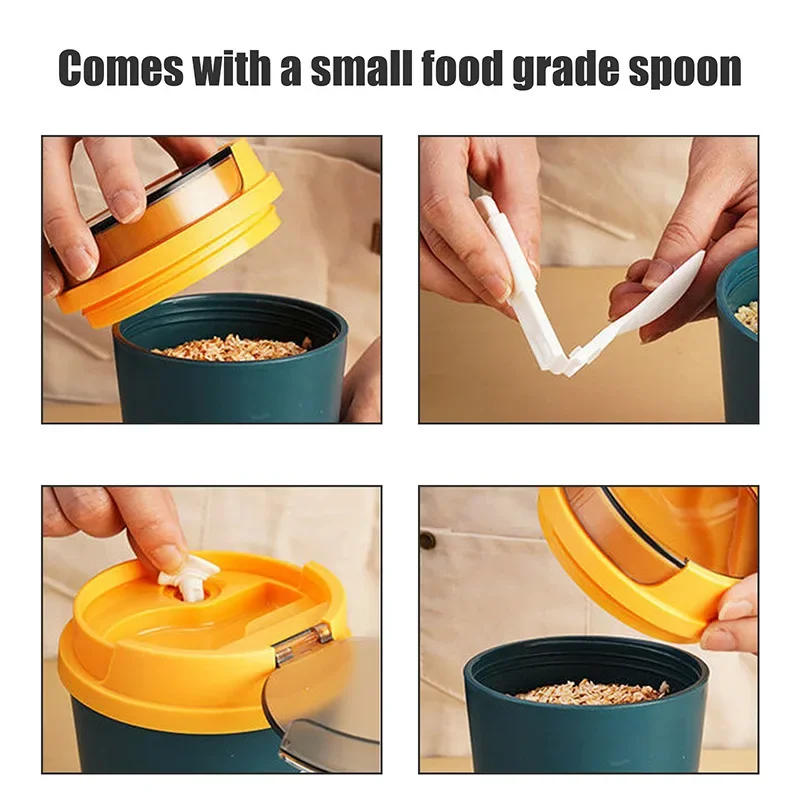 Description Picture 5 of item500ml Cup shape Lunch Box Portable Soup Porridge Cup For Kids Microwave Plastic Bento Box Student Sealed Food Container Box