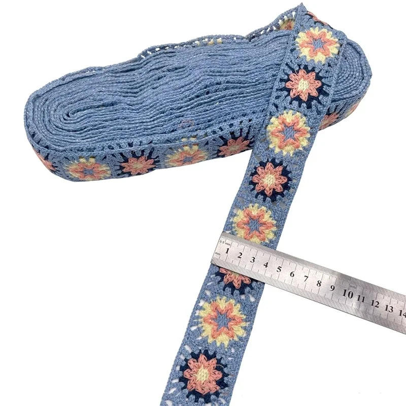 Description Picture 4 of item1 Yards Embroidery Fabric Ribbon Crochet Sewing Trim DIY BarCode Clothing Accessories