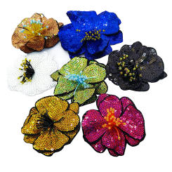 Sew On 3d Flower Sequin Patch Flowers Applique Beaded Patches For Clothing Blooming Bordado Appliques Parches Para Ropa AC1100