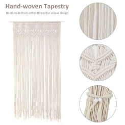 95x180cm Hand-woven Macrame Cotton Door Curtain Tapestry Wall Hanging Art Tapestry Boho Decoration Bohemia Wedding Backdrop