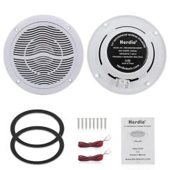 Herdio 2PCS 6.5'' 2-Way Waterproof Marine Bluetooth Ceiling Speakers 120W Flush Mount Perfect For Boat ATV UTV Golf Cart Camper