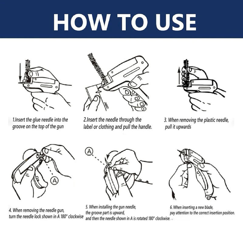 Description Picture 2 of item1000 Barbs 5 Needles Clothing Fixer Mini Garment Sewing Tool DIY Clothes Price Label Tags Gun Craft Tool