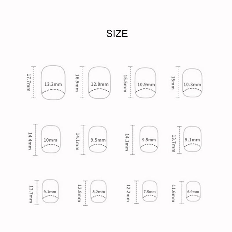 Description Picture 3 of item24 PCs Short Minimalist Nails with 1 Nail Glue and 1 Nail File