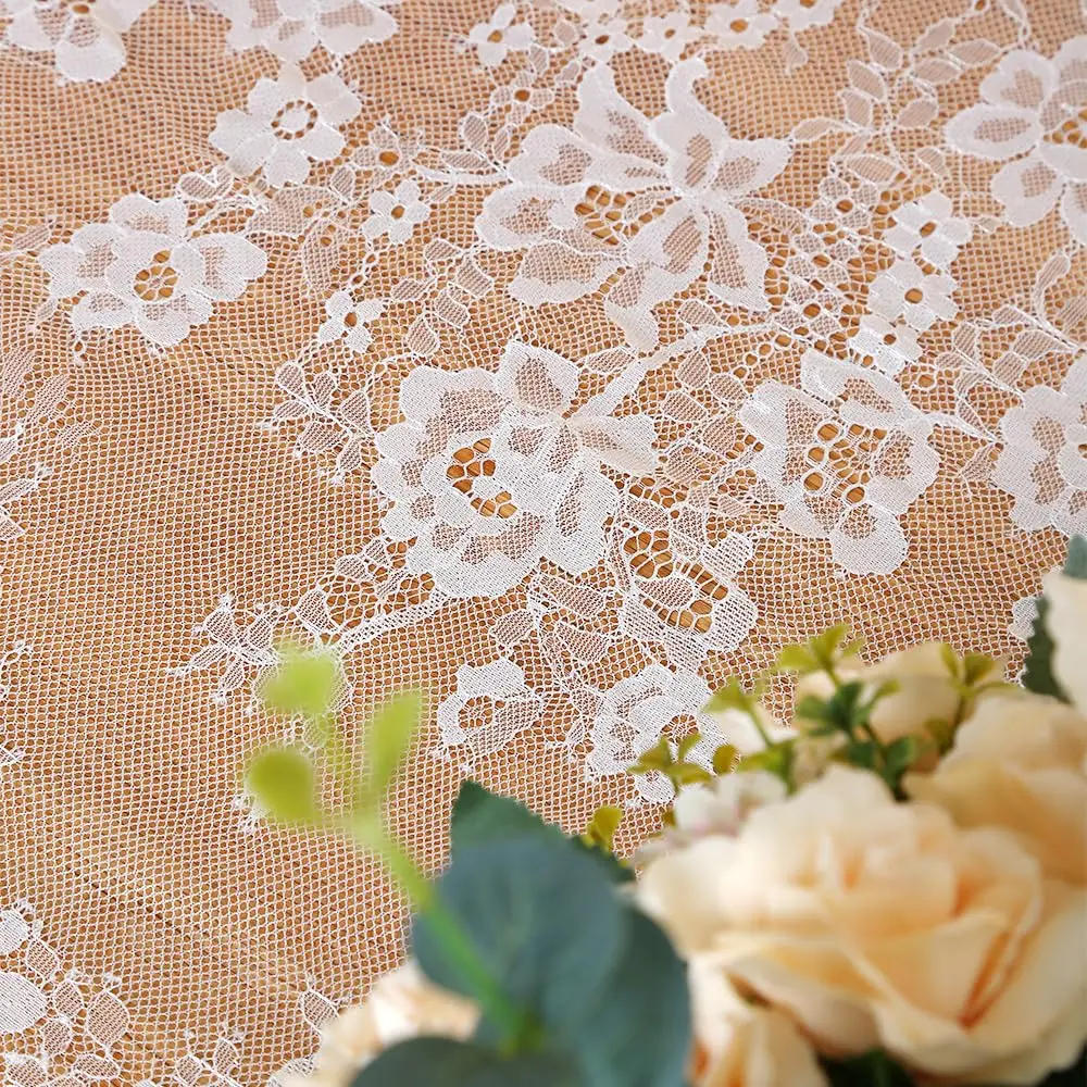 Description Picture 6 of item300cm Vintage White Lace Table Runner Overlay Lace Fabric Tablecloth for Rustic Wedding Reception Table Decor Boho Party Decor