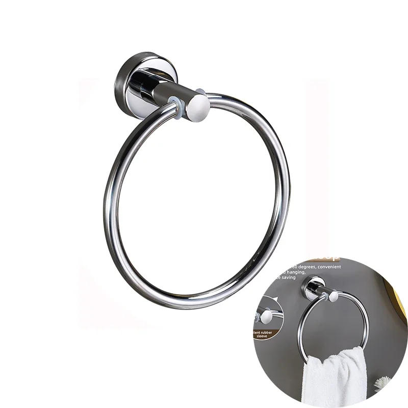 Description Picture 6 of itemBright Silver Bathroom Hardware Set Bathroom kit Wall Mount Stainless Steel Towel Bar Towel Ring Toilet Paper Holder Robe Hook
