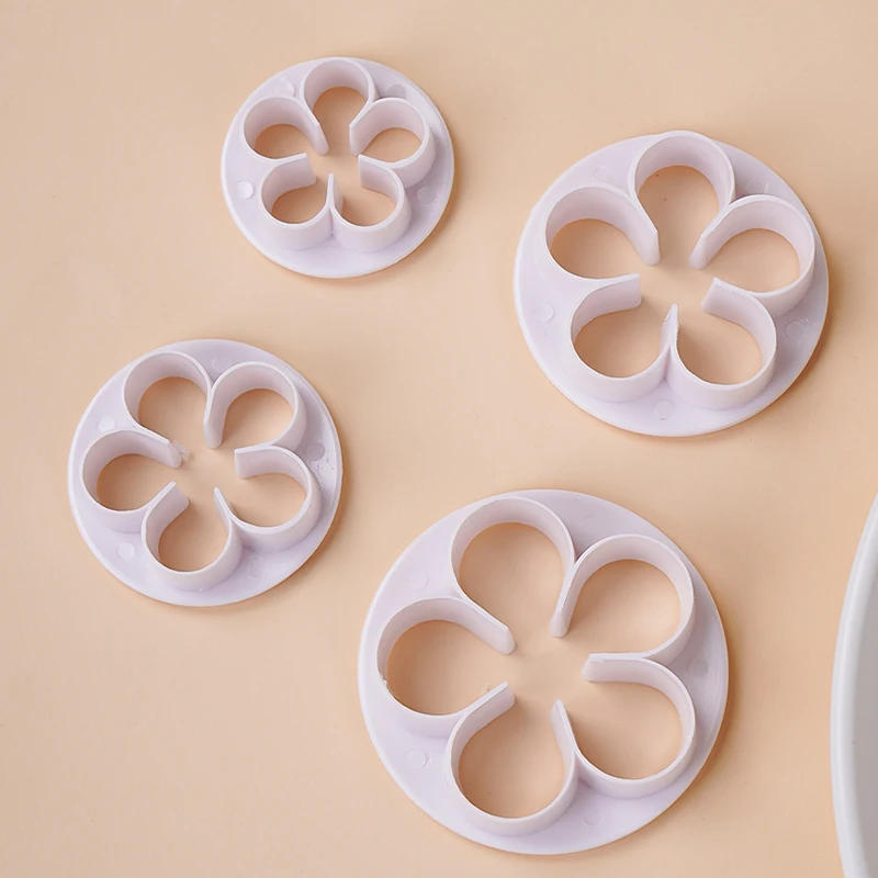 Description Picture 5 of itemFive-petal Flower Polymer Clay Cutter Set Plum Blossom Rose Plastic Mold DIY Fondant Flower Clay Decorative Flowers Pottery Tool