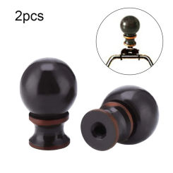 2pcs Lamp Finial Cap Knob Oil Rubbed Brown Steel Ball Knob Lampshade Decoration Accessories for Lamp Shade Curtain Rod Screw Cap