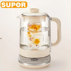 SUPOR Multifunction Health Pot 1.5L Electric Kettle High Borosilica Glass Two Stew Pot Portable Water Heater High-quality Kettle