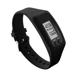 LED Pedometer Bracelet Wrist Calorie Counter 12/24H Time Display Step Counter Watch Walking Running Pedometer for Men Women