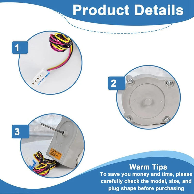 Description Picture 6 of itemEAU63923601 ODM-001F-4A Refrigerator Condenser Fan Motor Double Door Fan DC Motor For LG Haier Refrigerator