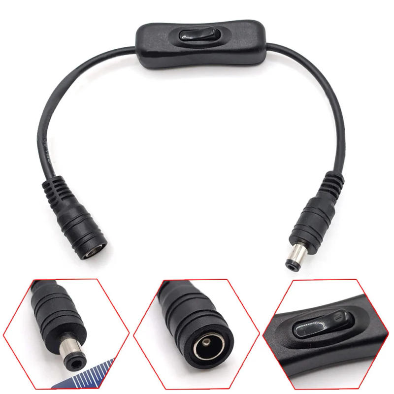 Description Picture 2 of itemDC 12V Inline Rocker Switch On Off With Female Male Power Cable 5.5x2.1mm DC Connector Switch For CCTV LED Strip Light